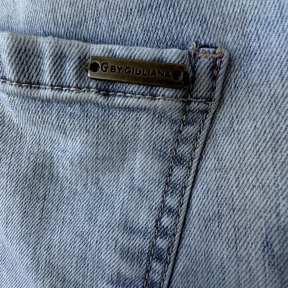 NWT G by Giuliana HSN Embroidered Wide Leg Jeans Sz 4 Boho Raw Hem Western - Picture 6 of 8